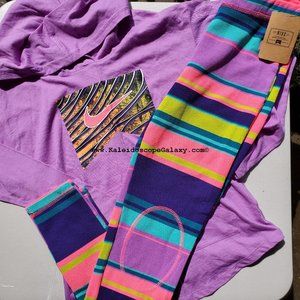 Nike Girls XL Hoodie Tunic w/ Waffle Leggings Colorful NEW Winter